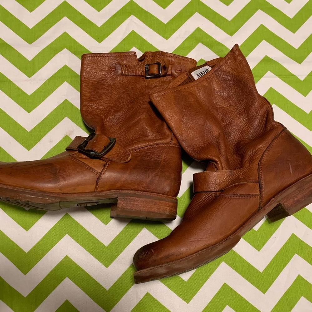 Frye leather boots bohemian/ moto/ rider